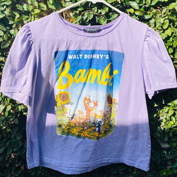 Zara Tops - Zara Disney Bambi vintage puff sleeve crop top